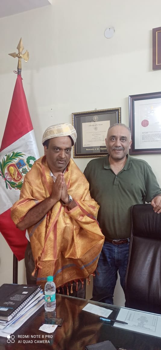 Honorary counsul of Peru 🇵🇪- Sri. Vikram vishwanath Sir, honored me in his office with appreciation letter on 19.04.2024